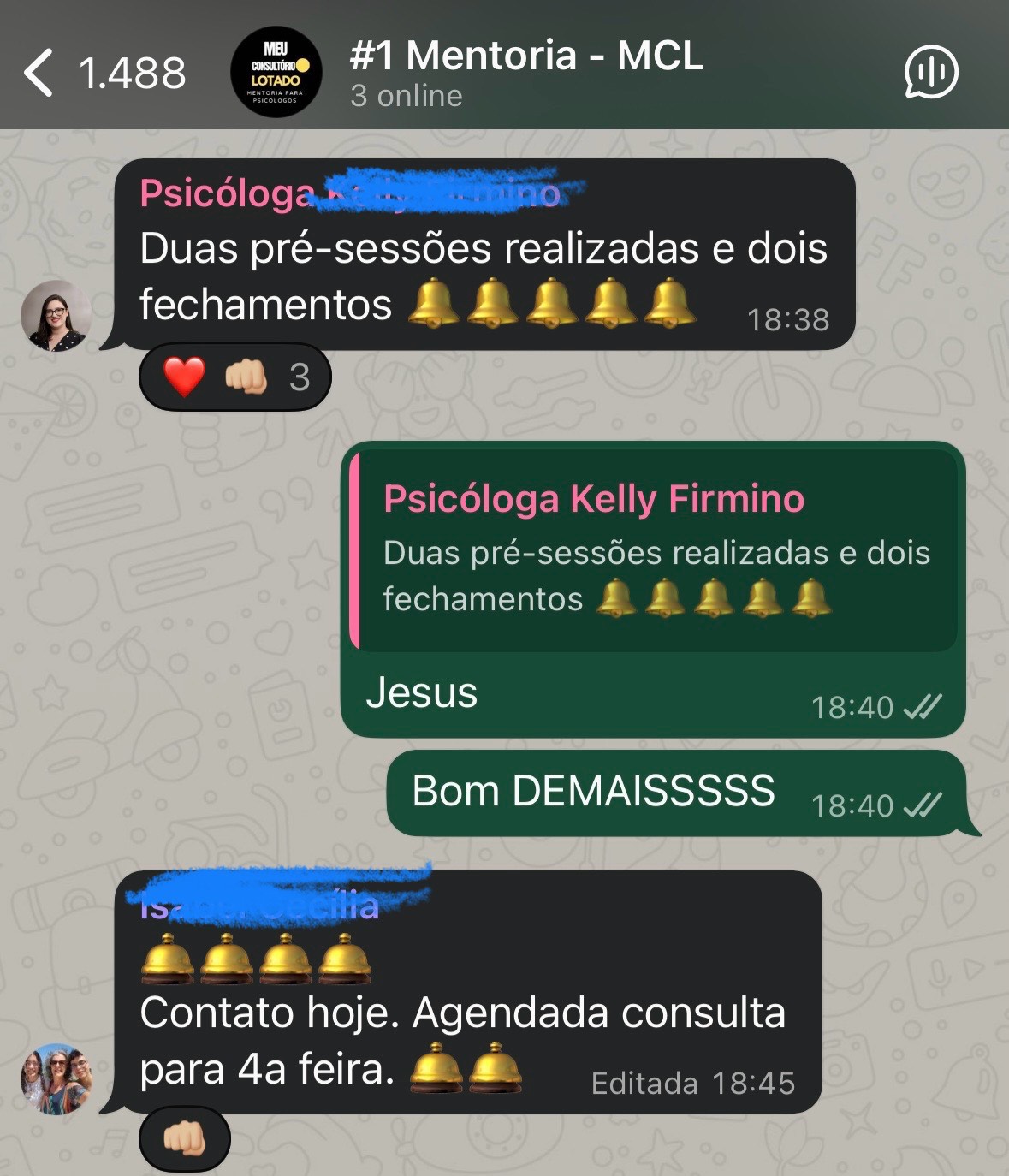 Print de aluno comemorando resultados 2