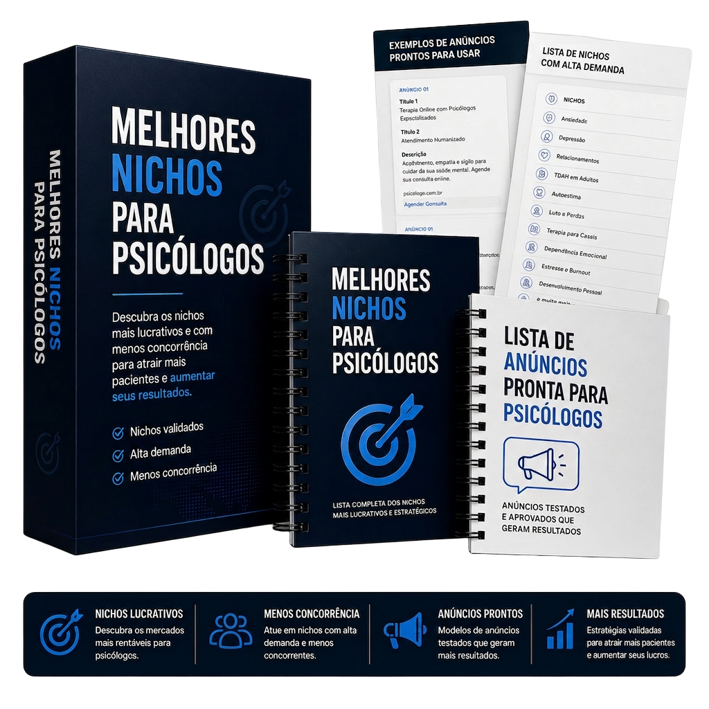 Mockup do curso Melhores Nichos para Psicólogos